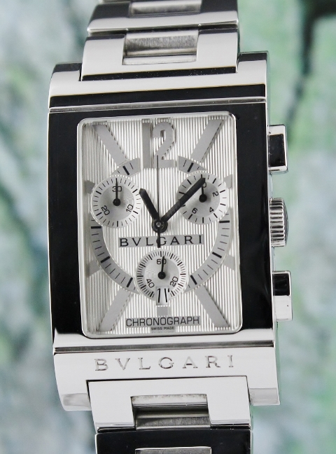 (image for) Bvlgari Stainless Steel Rettangolo Chronograph Watch / RTC 49 S
